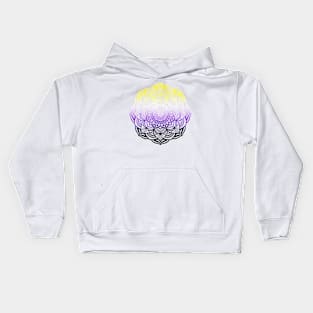 Gradient Nonbinary Pride Mandala Kids Hoodie